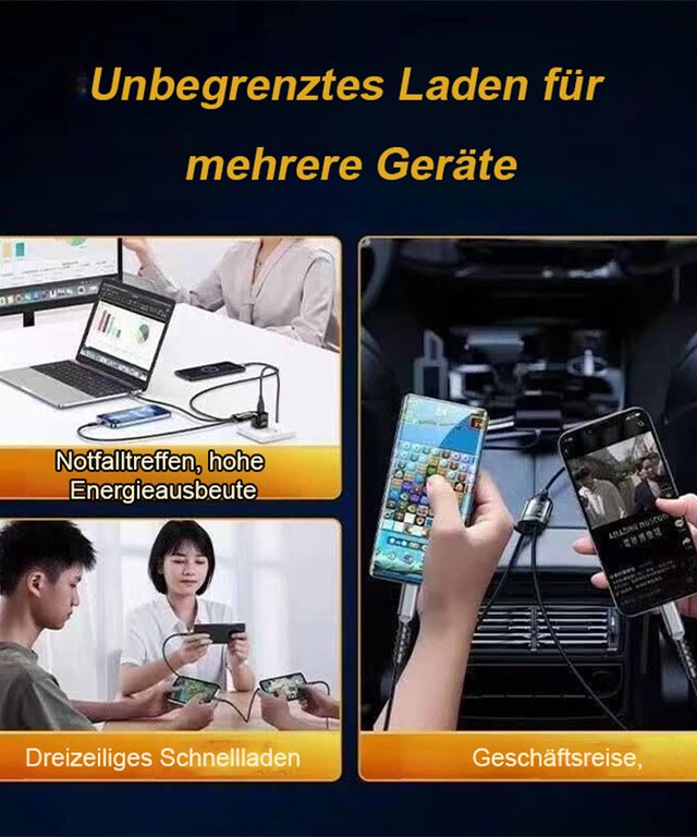 120W 3-in-1-Schnellladekabel