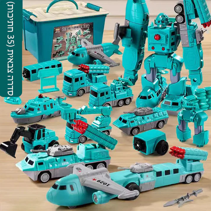 Magnetisches Transformation Technik Auto Zusammengebautes Spielzeug