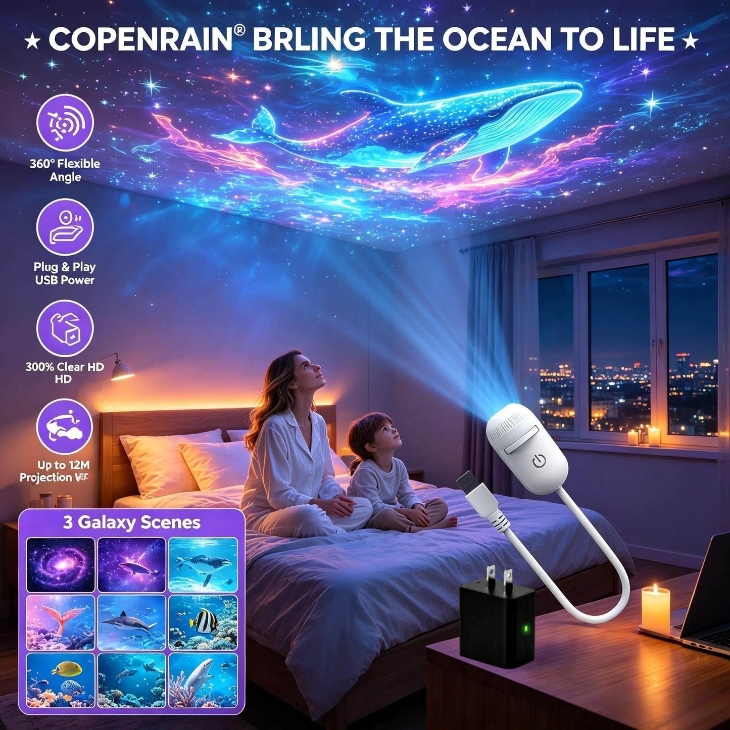 đ Plug-and-Play-USB-Projektor â Galaxie & Ozean in HD â Ăber 50.000 begeisterte Nutzer â Sofortige magische AtmosphĂ€re âš