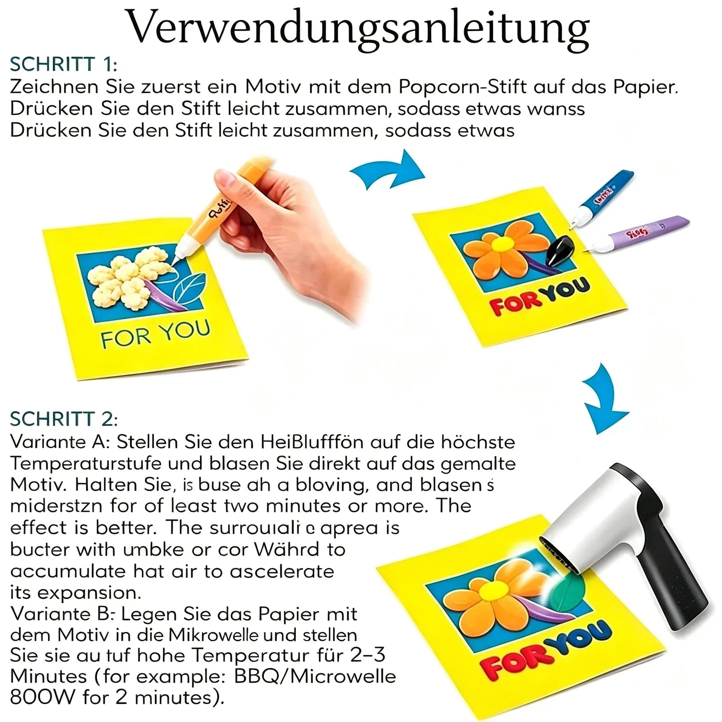 đ„HEISSER SALE 2026đ„đ„50.000+ VERKAUFT!đđMagische Popcorn-Stifte mit Blaseneffekt, wĂ€rmeaktivierte Popcorn-Stifte, DIY-3D-Kunstmarker fĂŒr Kinderbastelprojekte