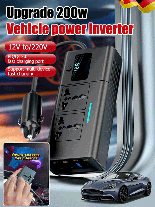 🔥Kostenloser Versand🔥Universal 12V bis 220V Autosteckdose mit Display