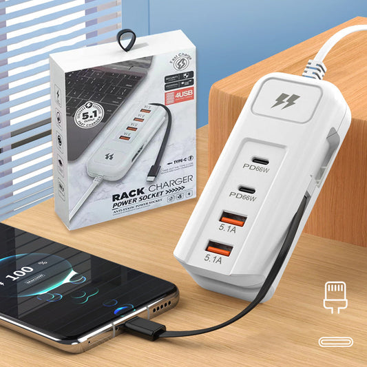 Multifunktionale Schnellladebuchse – 2PD + 2USB