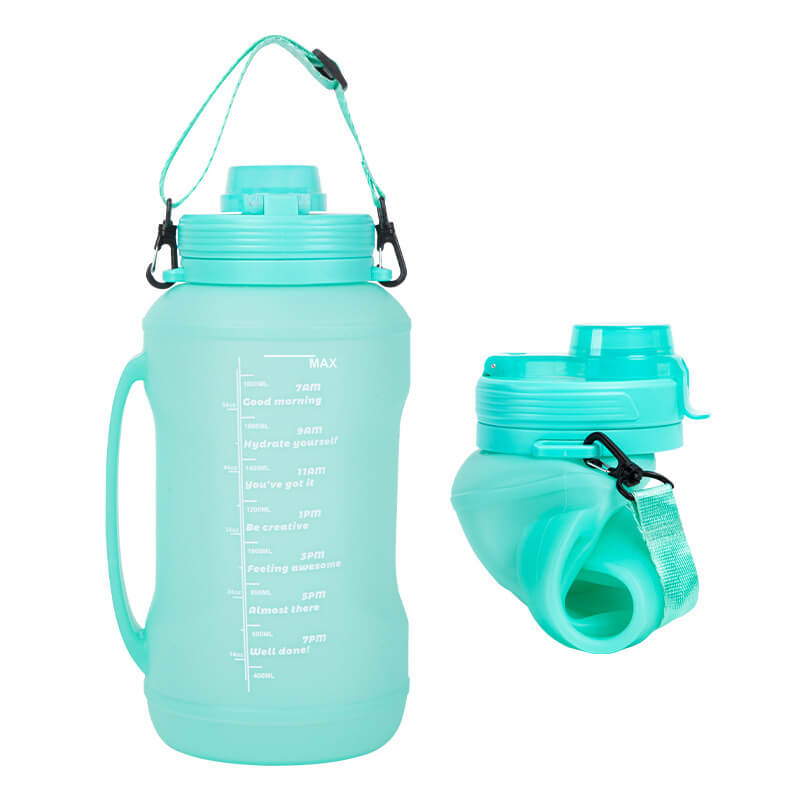 Silicone foldable anti drop sports portable water bottle
