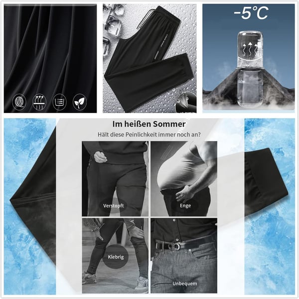 👖 50% RABATT! 🏃 Leichte Eis-Seide Sporthose für Herren – Atmungsaktiv, Kühlend & Perfekt für den Alltag ☀️