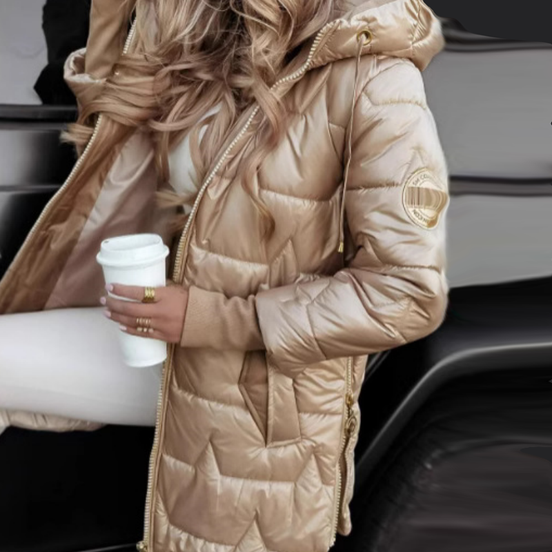 đBlack Friday Sale â Zeitlich begrenzt 50%RABATTđWarmer, mittellanger Wintermantel fĂŒr Damen aus Baumwolle mit Kapuze