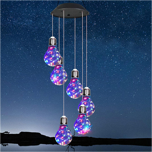 🌠2025 Neues Design🌠💡Buntes LED-Solar-Glühbirnen-Windspiel🌈