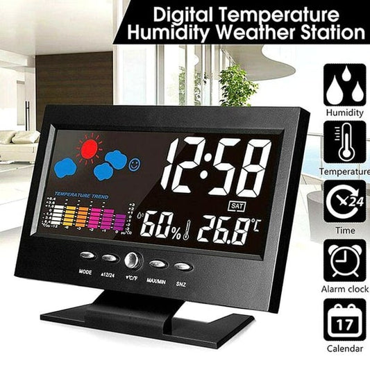 ✨⏰ Letzter Tag der Aktion 80 % 🔥 Digitaler LED-Temperatur- und Luftfeuchtigkeitsmesser Wettervorhersage LED-Zähler Wecker