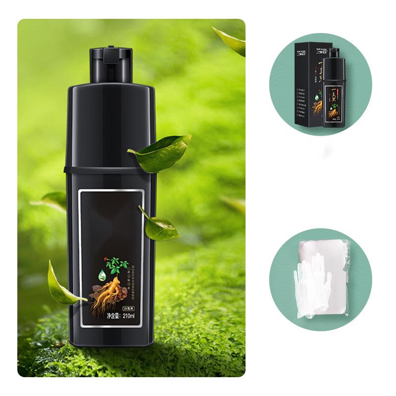 Pflanzliche Inhaltsstoffe Haarfärbemittel Shampoo – Schwarz