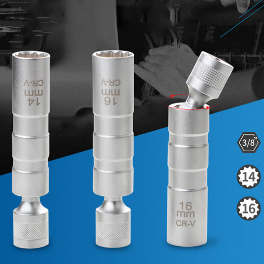 Magnetischer Universal-Steckschlüssel Universalgelenk Werkzeug zum Aus- und Einbau von Zündkerzen für Autos