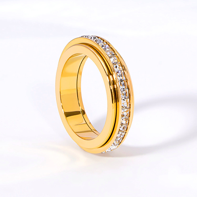Drehbarer Spinnerring aus Titanstahl mit Zirkonia