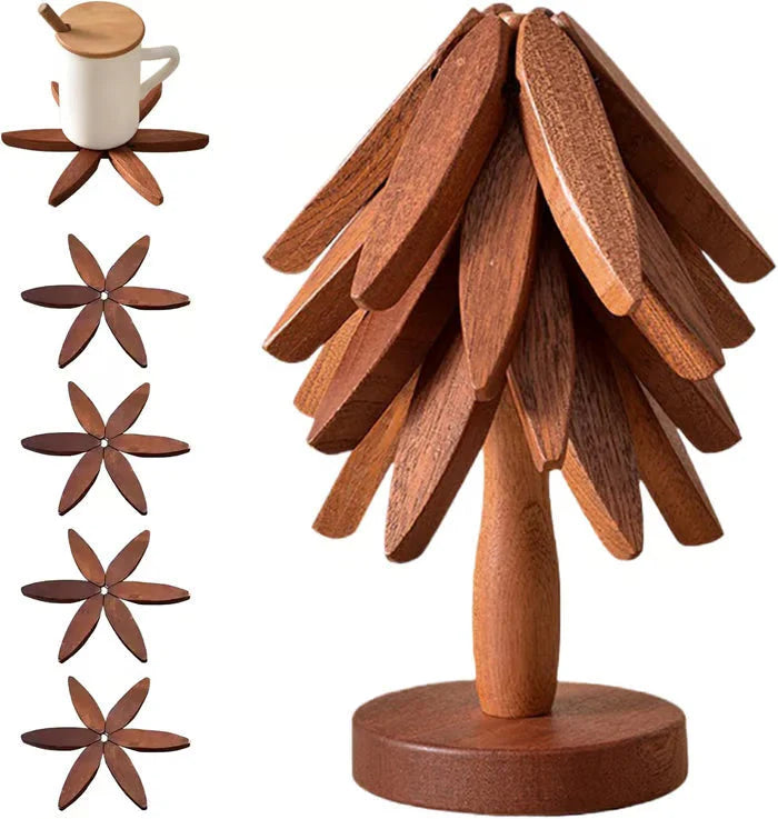 Isolierte Untersetzer Massivholz-Weihnachtsbaum-Untersetzer