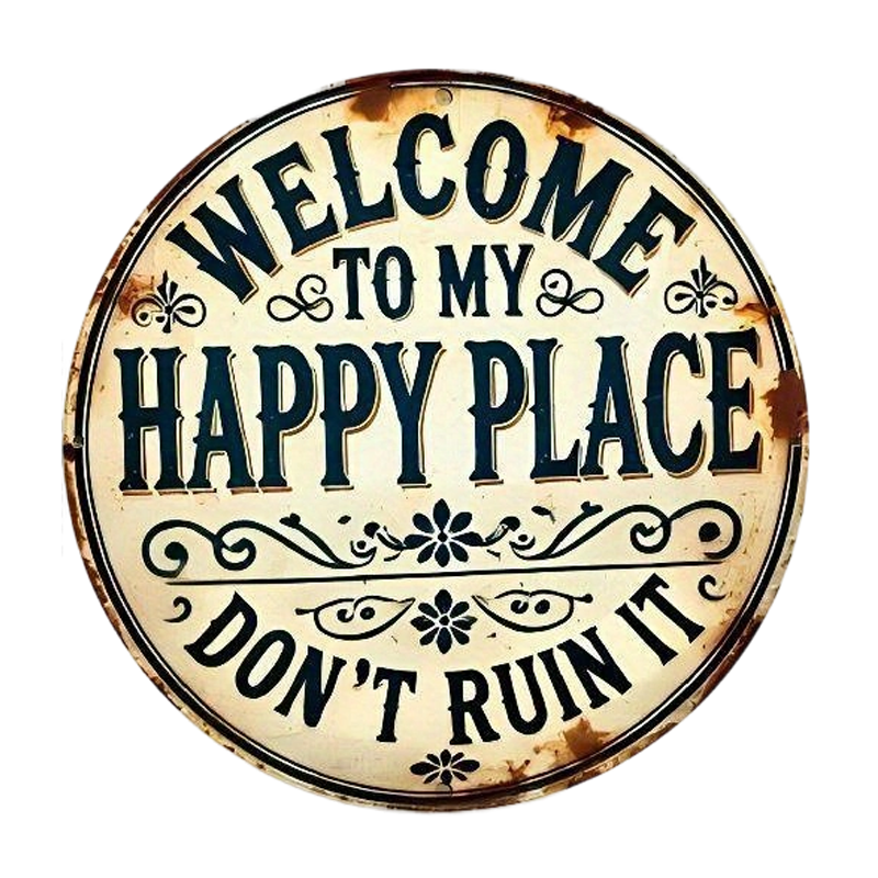 Vintage-Metallschild "Happy Place"