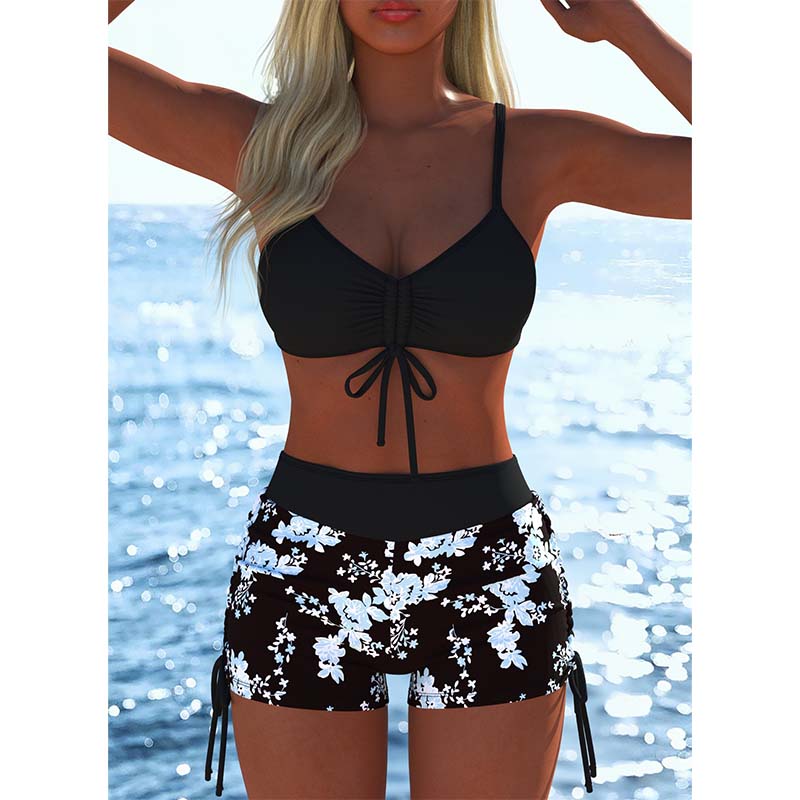 đąđąLetzter Tag â 50 % Rabatt!! â°Damen Bikini Set â Kordel-Top & Boyshorts, Verschiedene Designs𩱠FĂŒr Strand & Pool