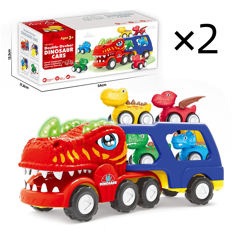 Spielzeug-Doppeldecker-Dinosaurier-Transport-Lkw