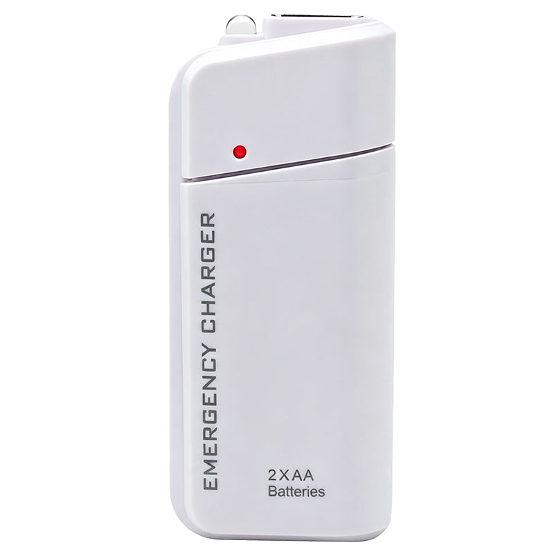 Tragbares Notfall-Ladegerät für Mobiltelefone – Powerbank mit AA-Batterien und LED-Taschenlampe