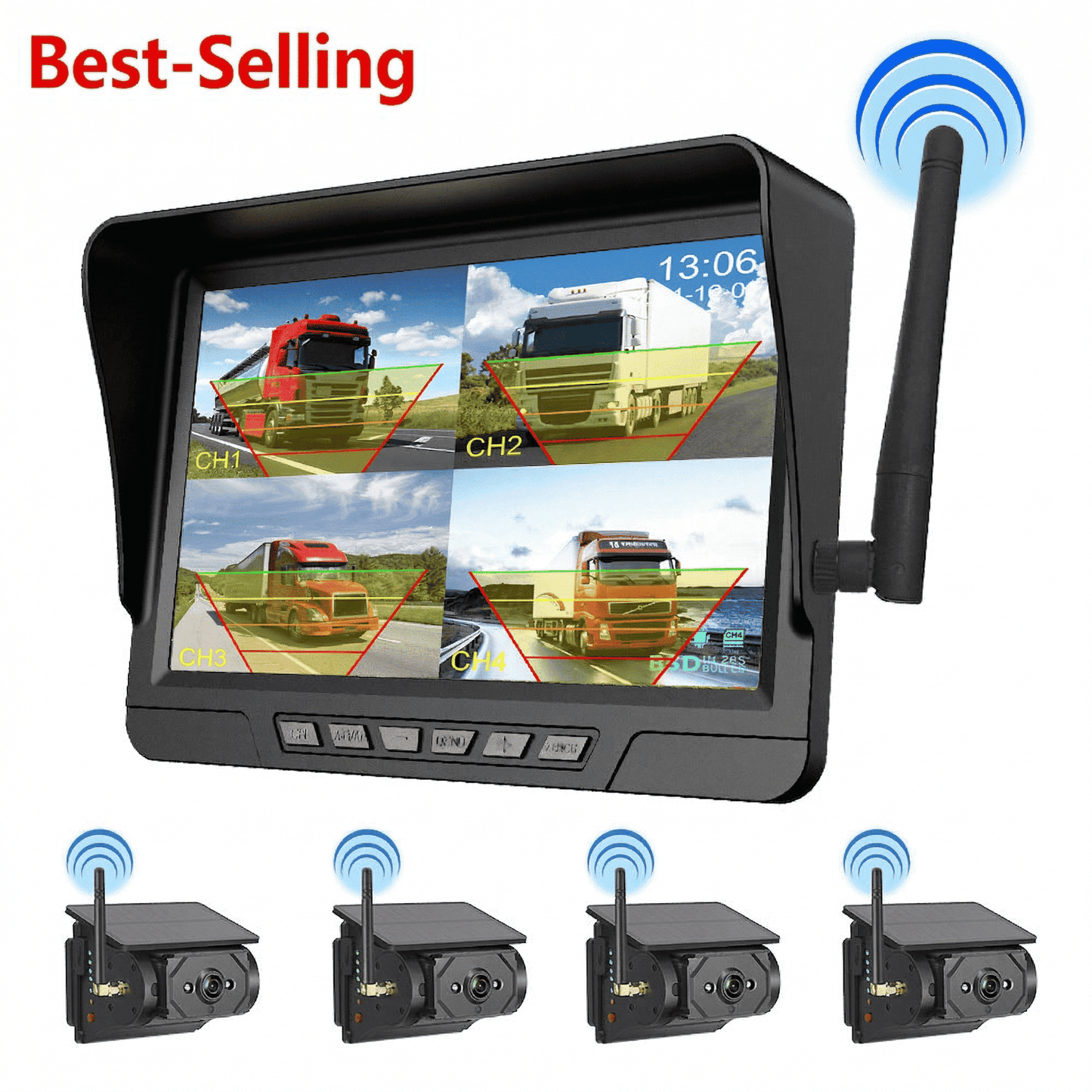🏆 50 % Rabatt!! 🚛 Fahren Sie mit Zuversicht! Kabellose 1080P HD Rückfahrkamera – Split-Screen-System für LKW & Wohnmobile