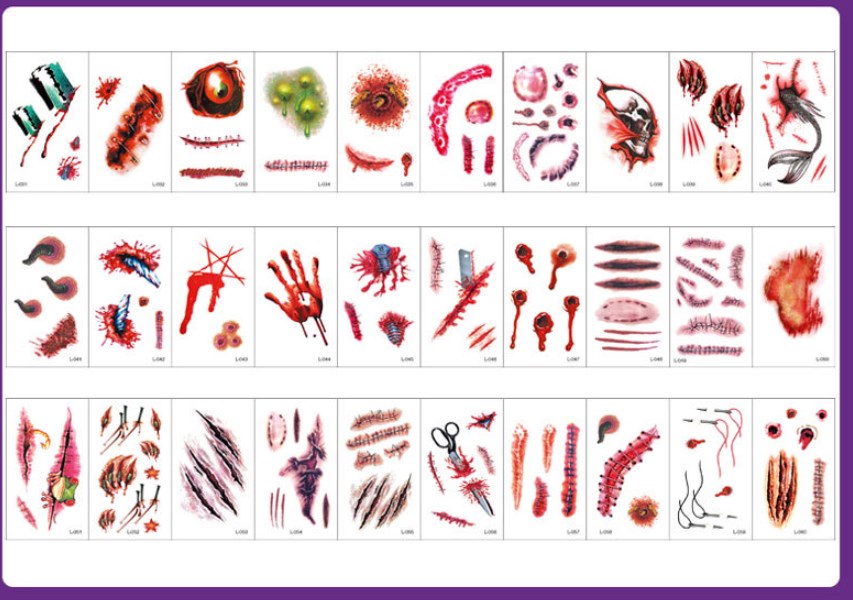 Halloween Prank temporäre Make-up Tattoo😈Realistisch und leicht zu entfernen