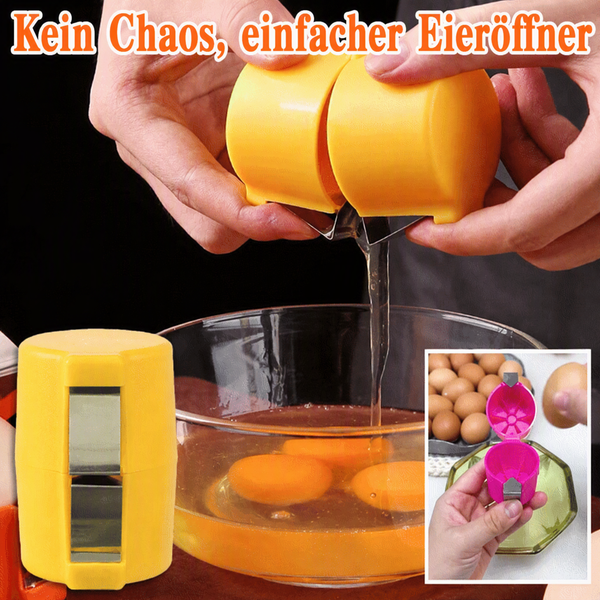 🍳 50 % Rabatt – 2-in-1 Eierknacker & Eigelb-Separator – hygienisch, einfach in der Handhabung & vielseitig für rohe und gekochte Eier 🥚