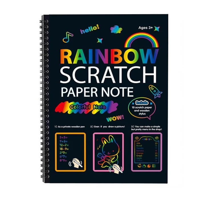 Magisches Regenbogen-Rubbellos mit Holzstift