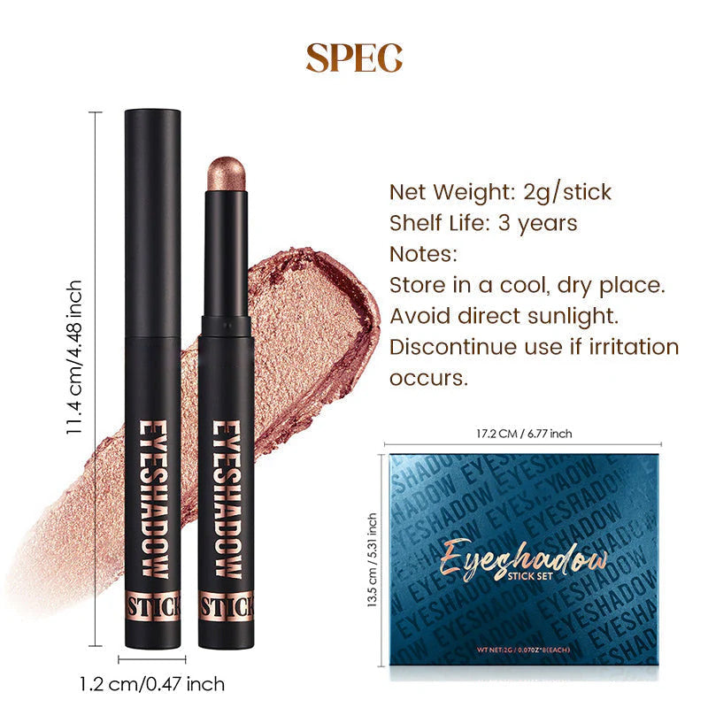 🎄Über 50.000 Stück verkauft! 🎁✨8 Farben Glitzer-Lidschattenstift Wasserfest, langanhaltend und vielseitig einsetzbar