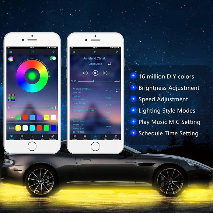 🔥Kaufe 3 und erhalte 20 % Rabatt🔥- 2024 Auto-Chassis Flexibler wasserdichter RGB-LED-Lichtstreifen (4 Stück)