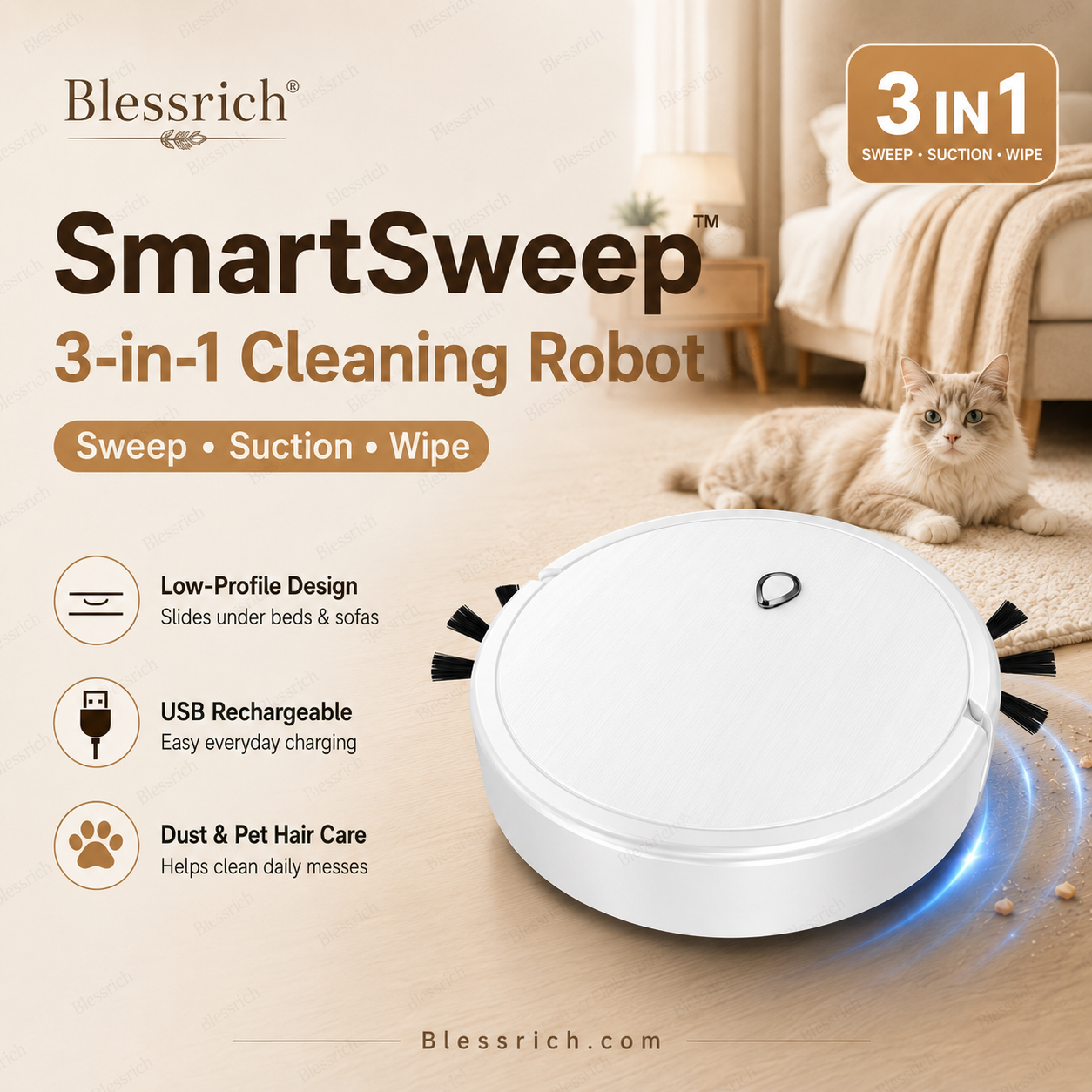 SmartSweep™ 3-in-1-Roboterstaubsauger