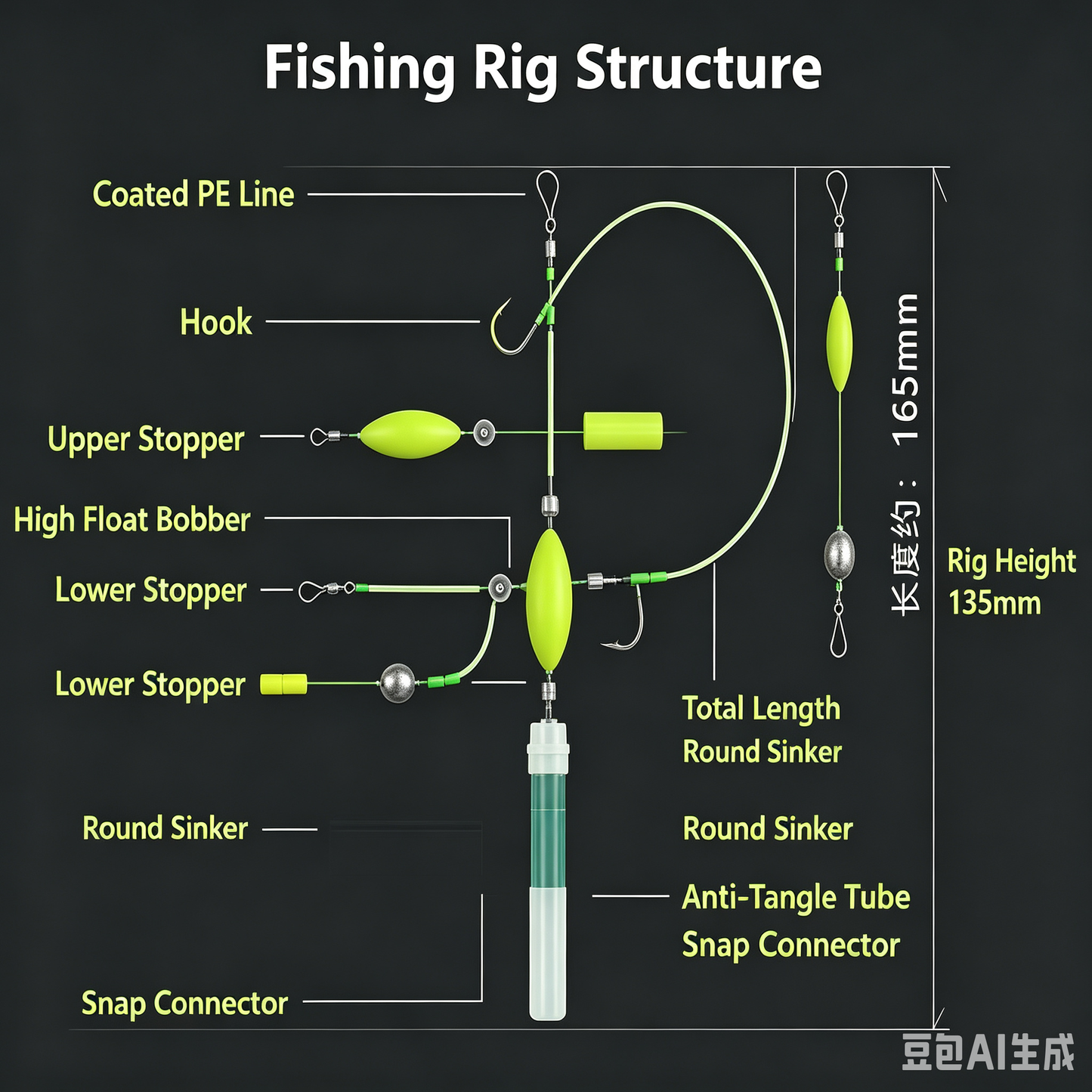 Fischfertiges Anti-Bottom-Doppelhaken-Rig