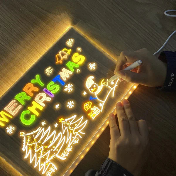 🎁 Das perfekte Geschenk für sie – Trocken abwischbare LED-Anzeigetafel: 7 Farben, sanfte Beleuchtung und verstellbare Halterung! ✨