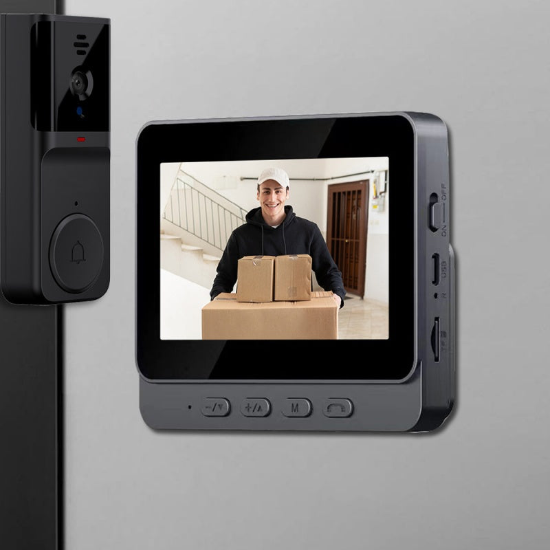 Drahtlose Türklingelkamera: 1080P, 170° Blickwinkel, 4,3-Zoll-Bildschirm, IPX65 wasserdicht für den Außenbereich, Nachtsichtfunktion