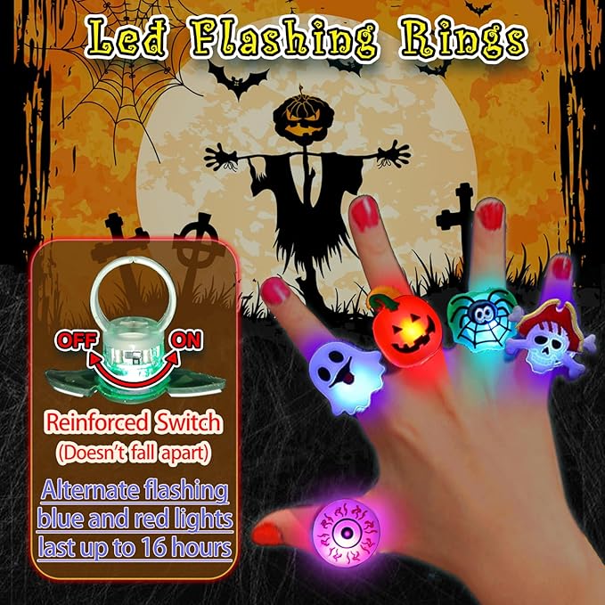 🎁LED-Leuchtring für Halloween😍 – Set mit 50 Stück