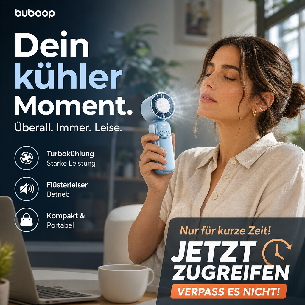 🌬️✨ 56 % Rabatt! Tragbare Mini-Handventilatoren mit präziser Geschwindigkeitsregelung, LED-Anzeige, handlichem Design und langer Akkulaufzeit – ideal für Reisen, Sommer, Konzerte und Pendelfahrten.