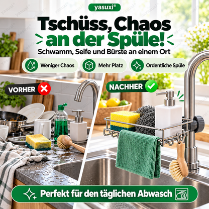 Aufbewahrungsregal aus Edelstahl für die Küchenspüle