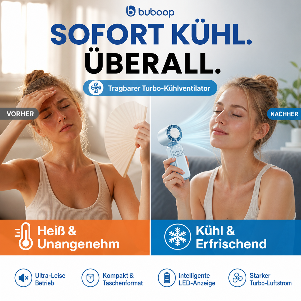 🌬️✨ 56 % Rabatt! Tragbare Mini-Handventilatoren mit präziser Geschwindigkeitsregelung, LED-Anzeige, handlichem Design und langer Akkulaufzeit – ideal für Reisen, Sommer, Konzerte und Pendelfahrten.