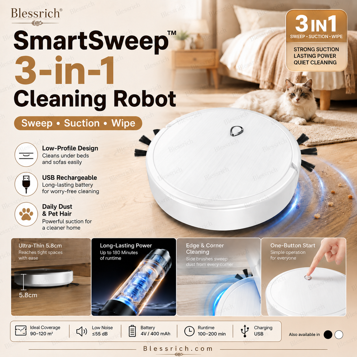 SmartSweep™ 3-in-1-Roboterstaubsauger