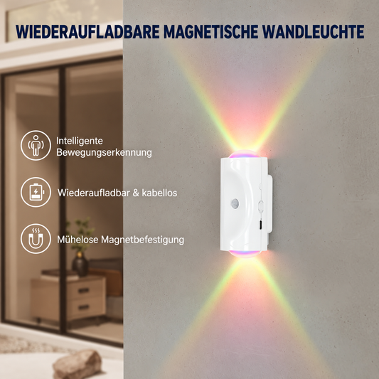 Wiederaufladbare magnetische Wandleuchte