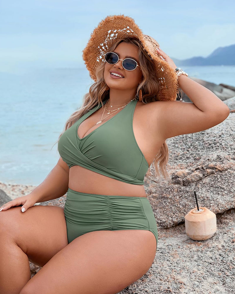 🏖️HEISSER VERKAUF 49% RABATT🏝️Buikcontrole Badpakken Bescheiden Hoge Taille Bikini Sets👙