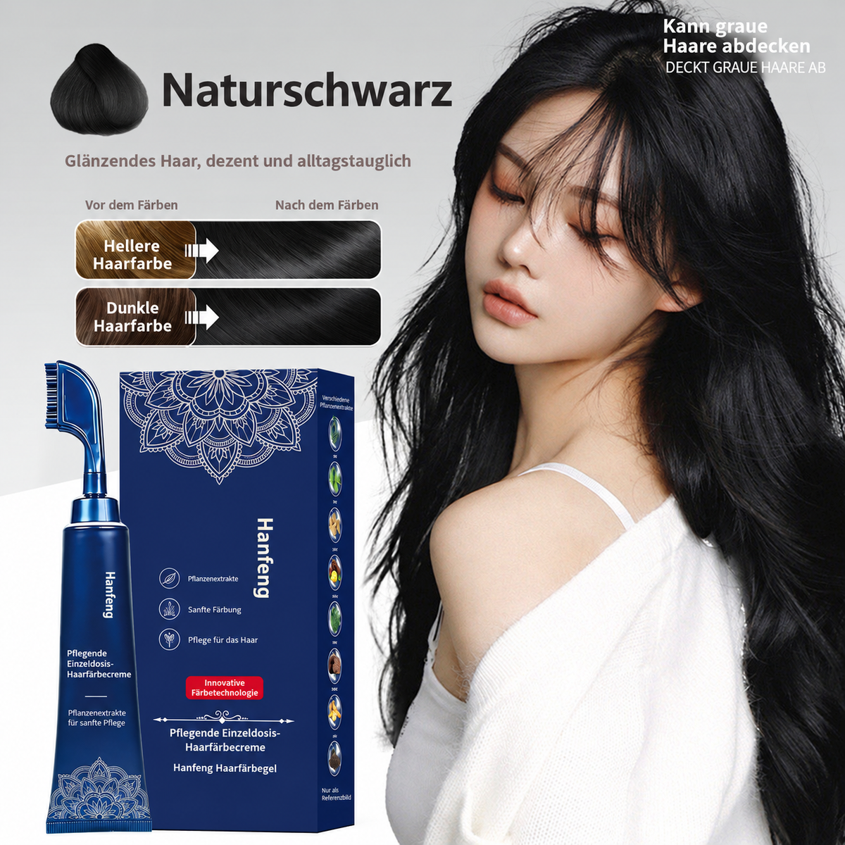 ⏳Nur für kurze Zeit – 50% RABATT⏰🌿 Natürliche Haarfarbe-Kamm für den Heimgebrauch