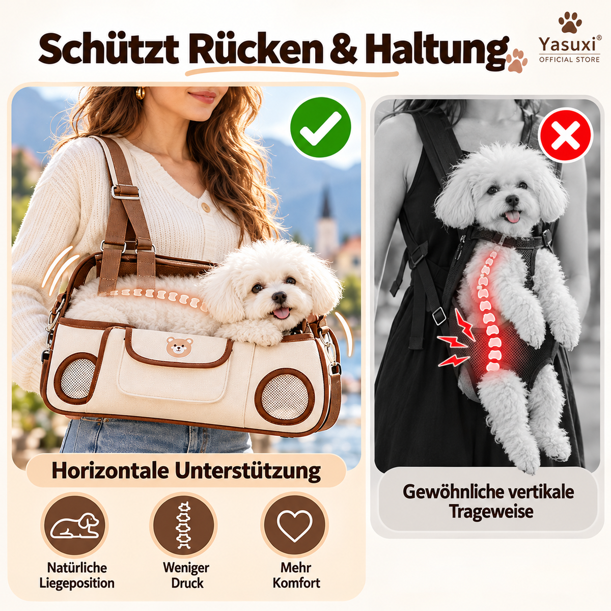 🐶 50 % RABATT 🐾 3-in-1 Haustier-Tragetasche – Atmungsaktiv, ergonomisch & bequem für kleine Hunde und Katzen