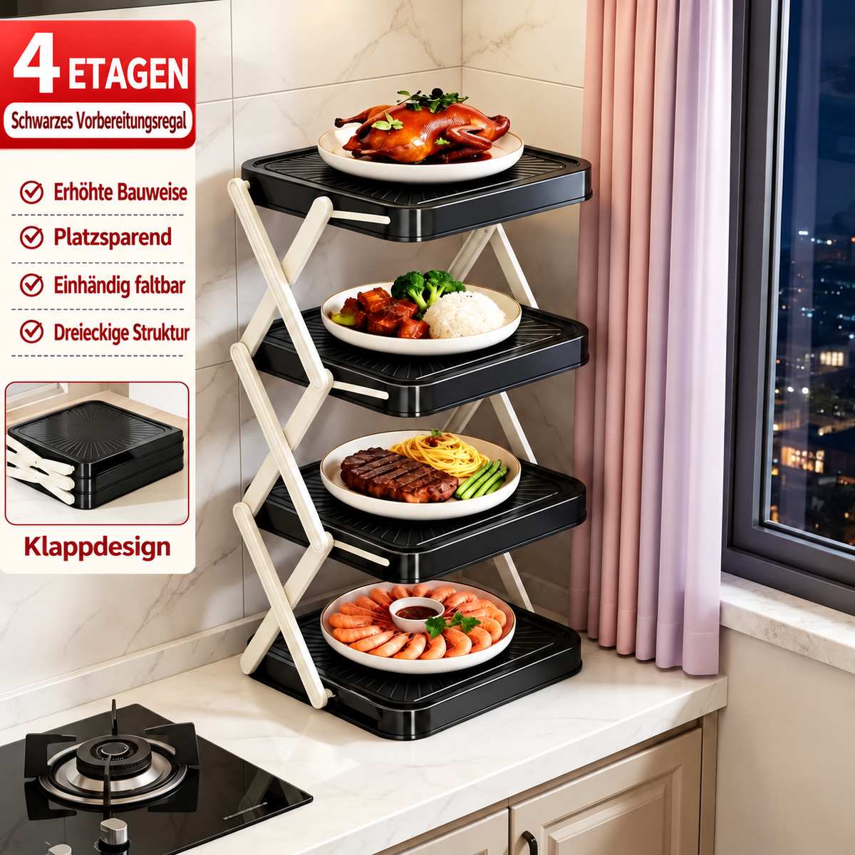 🍽️ 50% RABATT! 🗄️ Mehrschichtiges Aufbewahrungsgestell für Geschirr & Tabletts – Platzsparend, stabil & leicht zu reinigen – Ideal für Küche, Speisekammer & Restaurant 🏠