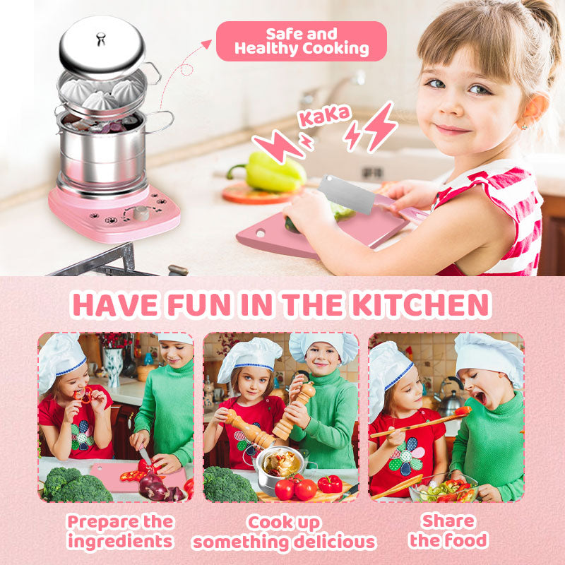 🎁[Das beste Geschenk für Kinder]🍳Kinder-Kochset „Real Cooking Mini Kitchen Toys“ – 22-teiliges Set