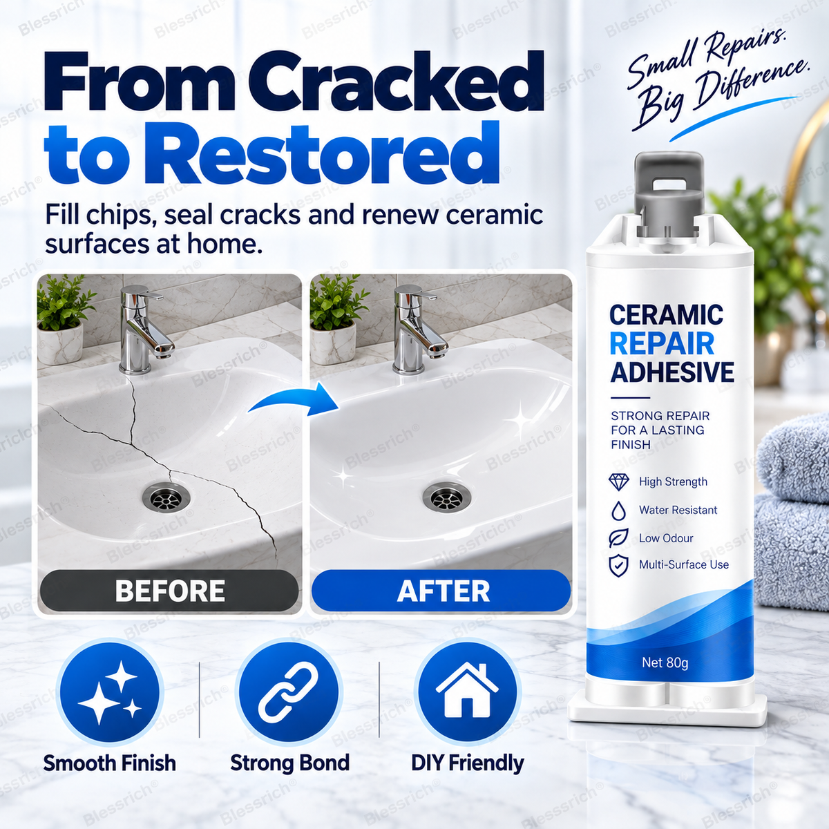 ✨ Verleihen Sie beschädigten Oberflächen ein zweites Leben! 🛠️ Keramik-Reparaturpaste für Toiletten, Waschbecken, Badewannen, Fliesen und Marmor 🚽🚰🛁