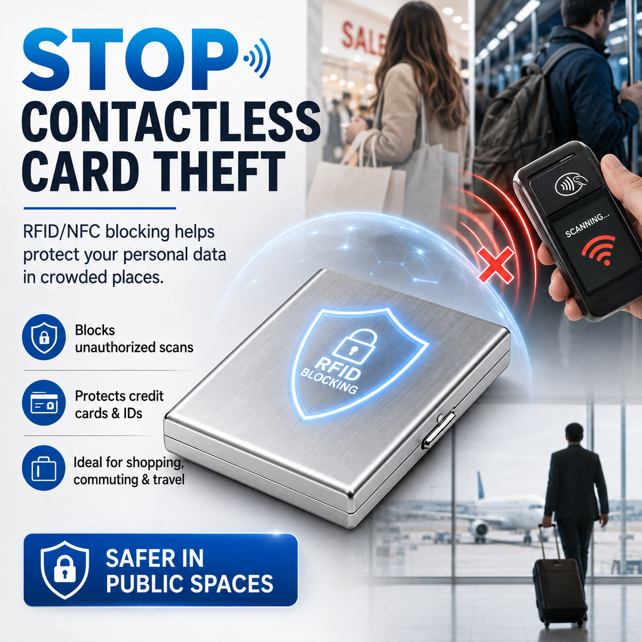 RFID-abschirmendes Kartenetui aus Metall