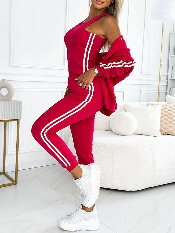 Dreiteiliges Set für Damen, bestehend aus einer Jacke und einer Baseballhose