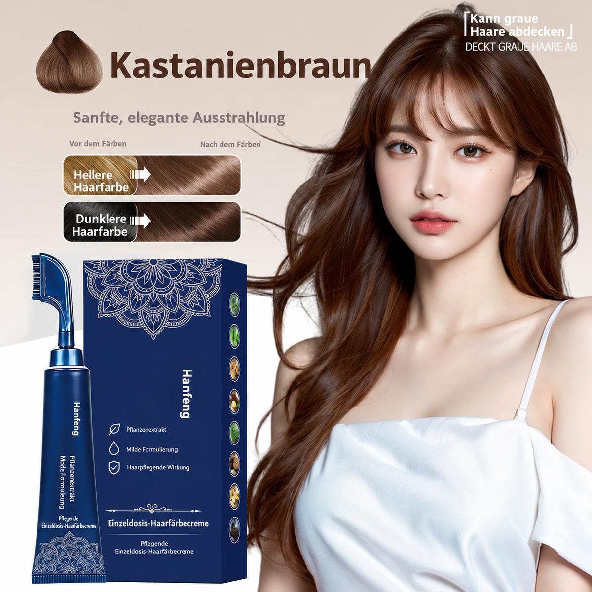 ⏳Nur für kurze Zeit – 50% RABATT⏰🌿 Natürliche Haarfarbe-Kamm für den Heimgebrauch
