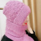 💥50 % Rabatt✨Winter-Specials✨ Gefütterte, warme und verdickte Mütze mit Schal