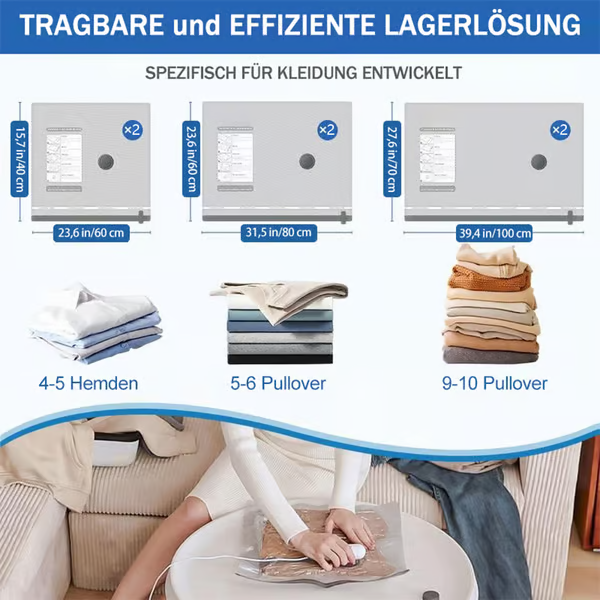 🧳 51 % RABATT – HEISSES ANGEBOT! ⚡ 6er-Pack Kompressionsbeutel für USB-Elektrostaubsauger – platzsparende Aufbewahrung, luftdicht verschließbar, wiederverwendbar und langlebig 🌀