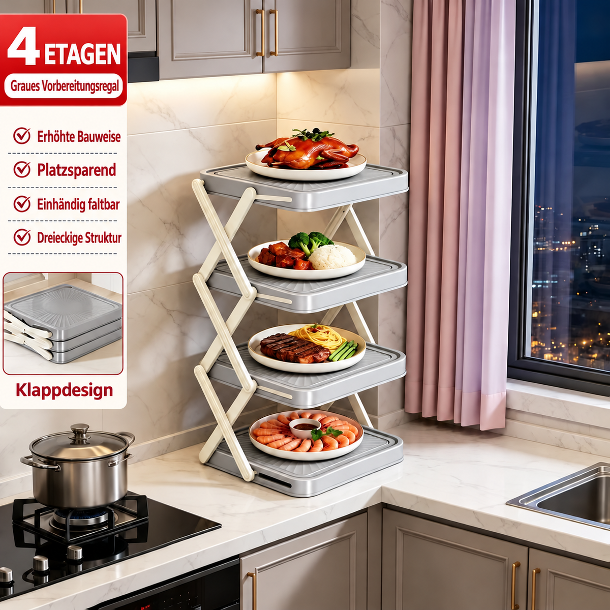 🍽️ 50% RABATT! 🗄️ Mehrschichtiges Aufbewahrungsgestell für Geschirr & Tabletts – Platzsparend, stabil & leicht zu reinigen – Ideal für Küche, Speisekammer & Restaurant 🏠