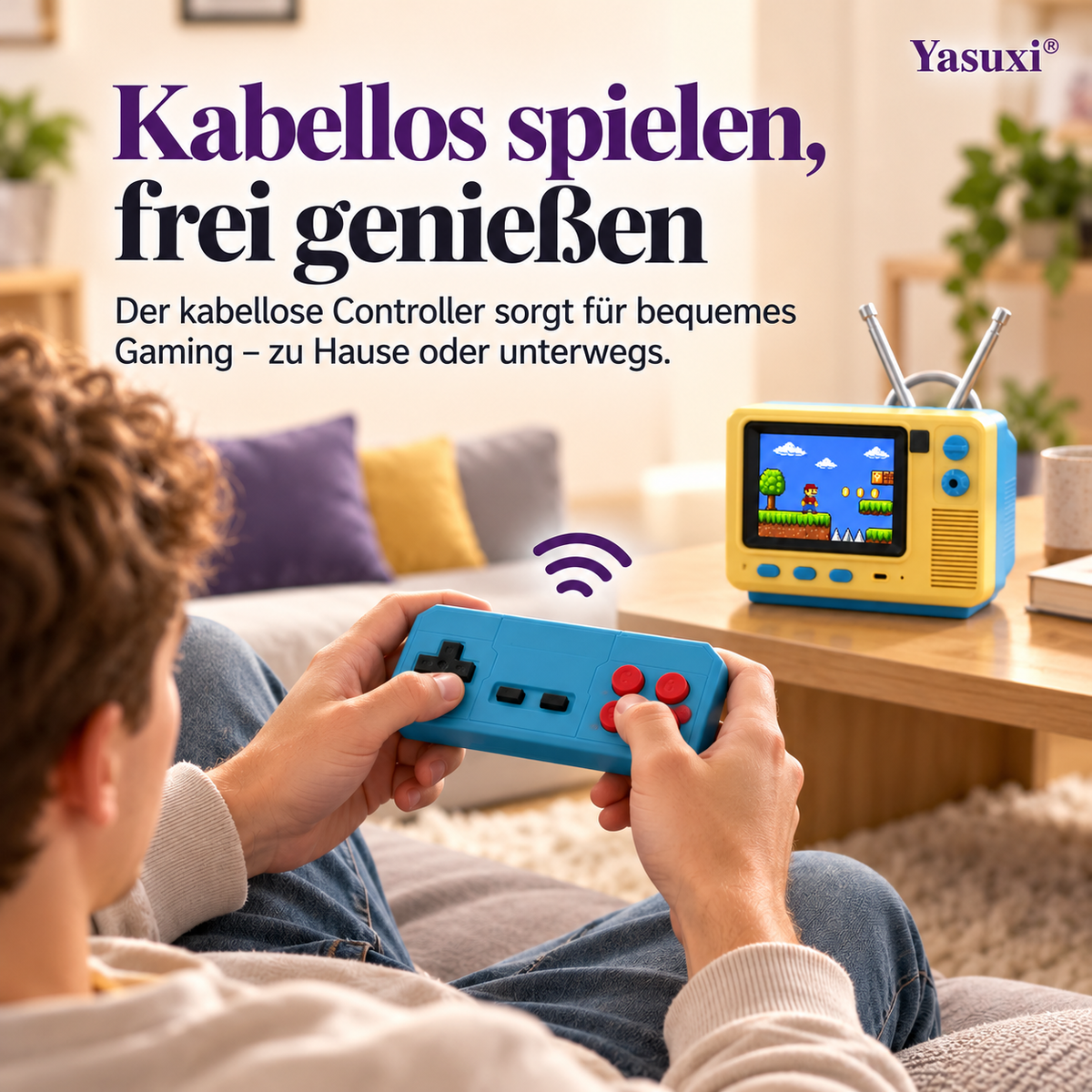 Klassische Retro-Mini-TV-Handheld-Spielkonsole GV300S – Nostalgische kabellose Konsole mit TF-Karten-Version