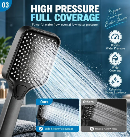 💞 50K+ VERKAUFT! ⚡🚿 Premium‑Duschkopf mit 4 Strahlmodi und Hochdruckfunktion