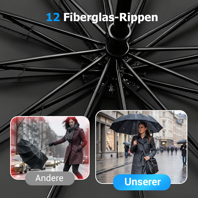 🌂55% Rabatt🔥Großer faltbarer Regenschirm mit 12 windfesten Speiche